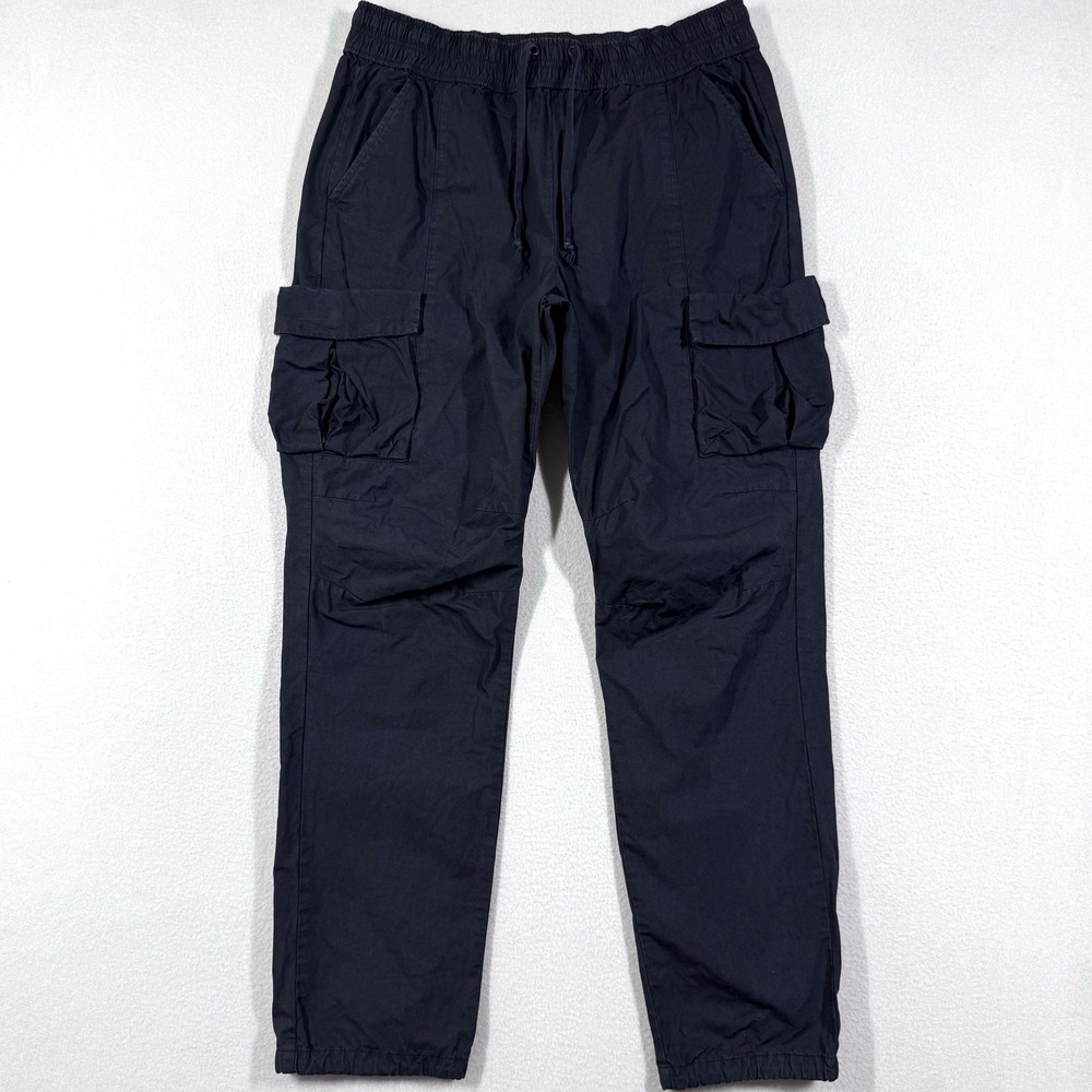 John Elliott Cargo Pants Mens Large 3 Utility Army Drawstring Jogger Black